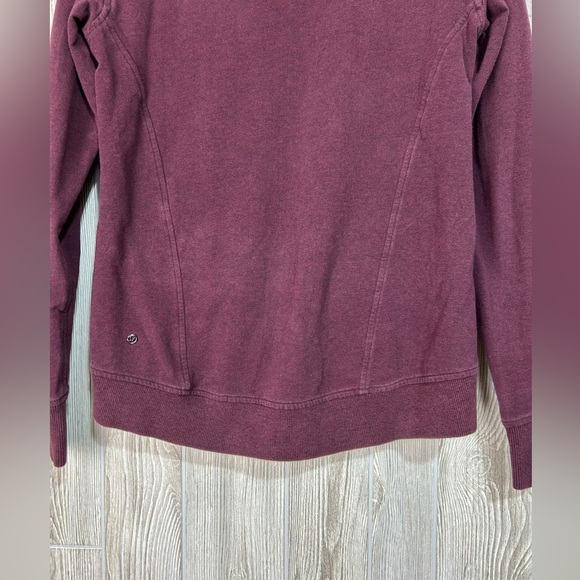 Lululemon On The Double Pullover Heathered Bordeaux Drama Sweatshirt Size 8 - Picture 12 of 13